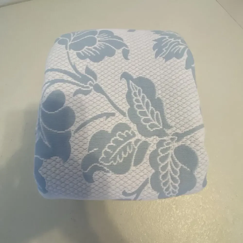 Martha Stewart King Pillow Sham Case100% Cotton White Blue Floral 24x40” Weavers